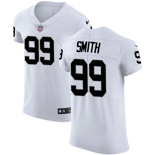 Nike Raiders #99 Aldon Smith White Men's Stitched NFL Vapor Untouchable Elite Jersey - Click Image to Close